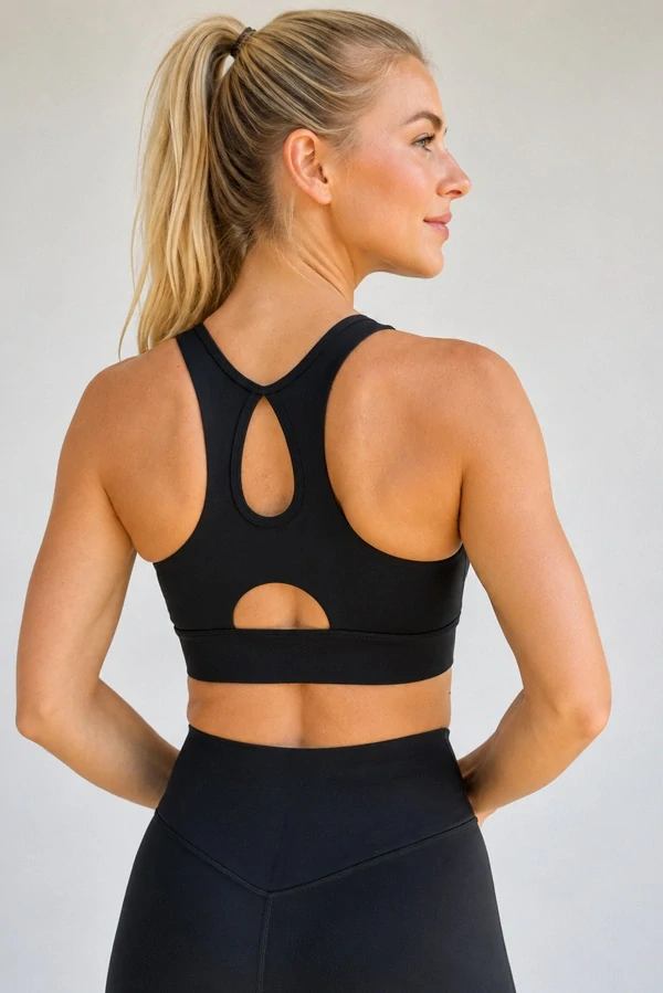 Černá sportovní podprsenka ZIPPER