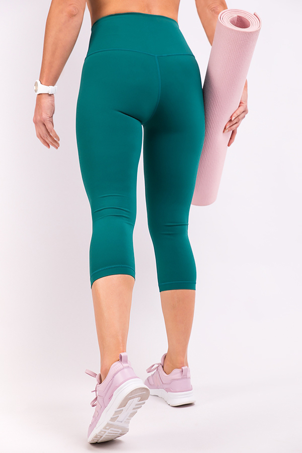 Krátké 3/4 legíny RUNNING green s kapsičkou