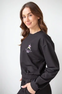 Černá krátká mikina PILATES GIRL