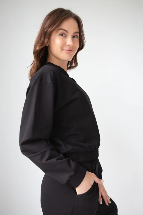 Černá krátká mikina PILATES GIRL