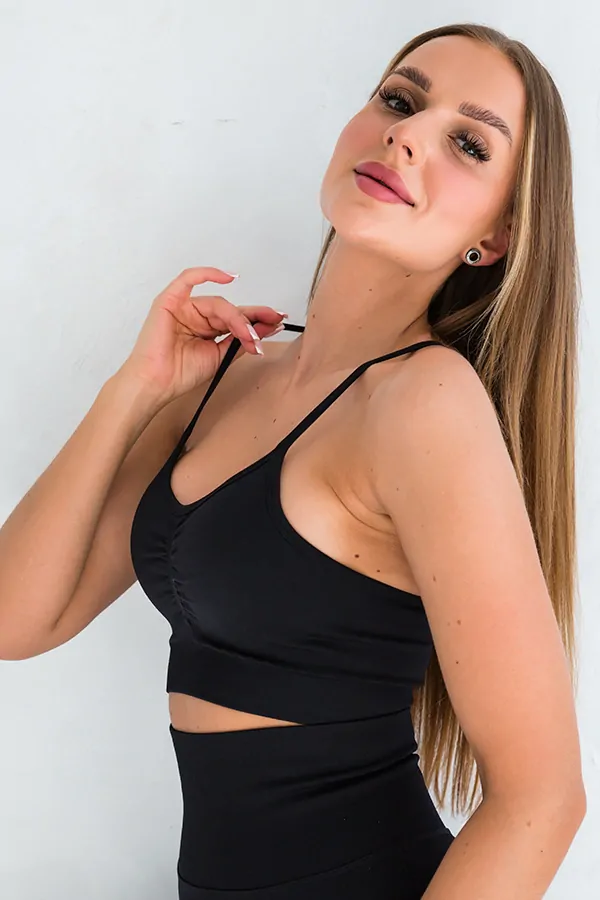 Dámská bezešvá sportovní podprsenka SQUAT black