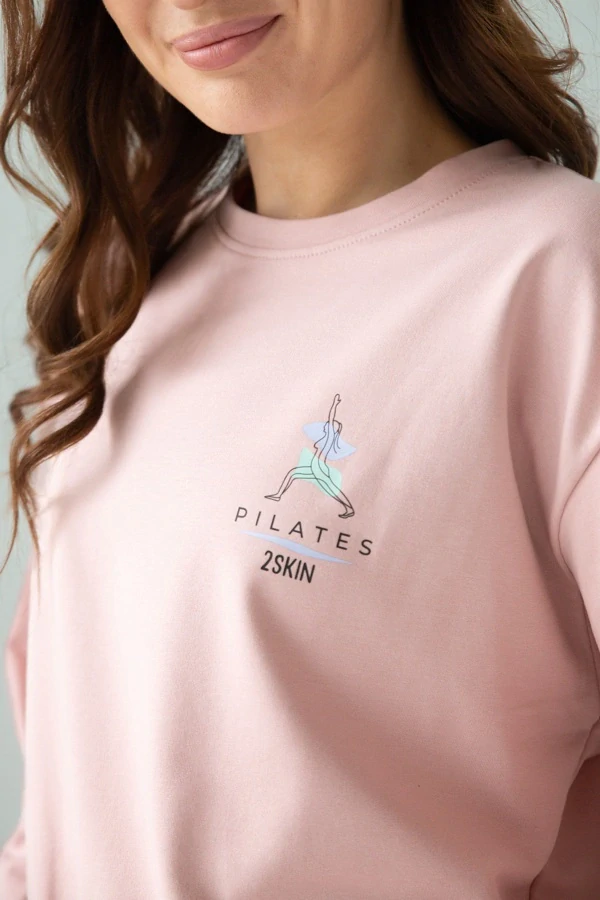Krátká mikina starorůžová PILATES GIRL