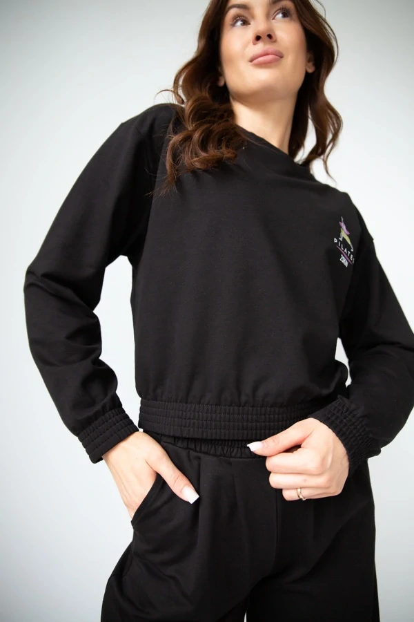 Černá krátká mikina PILATES GIRL