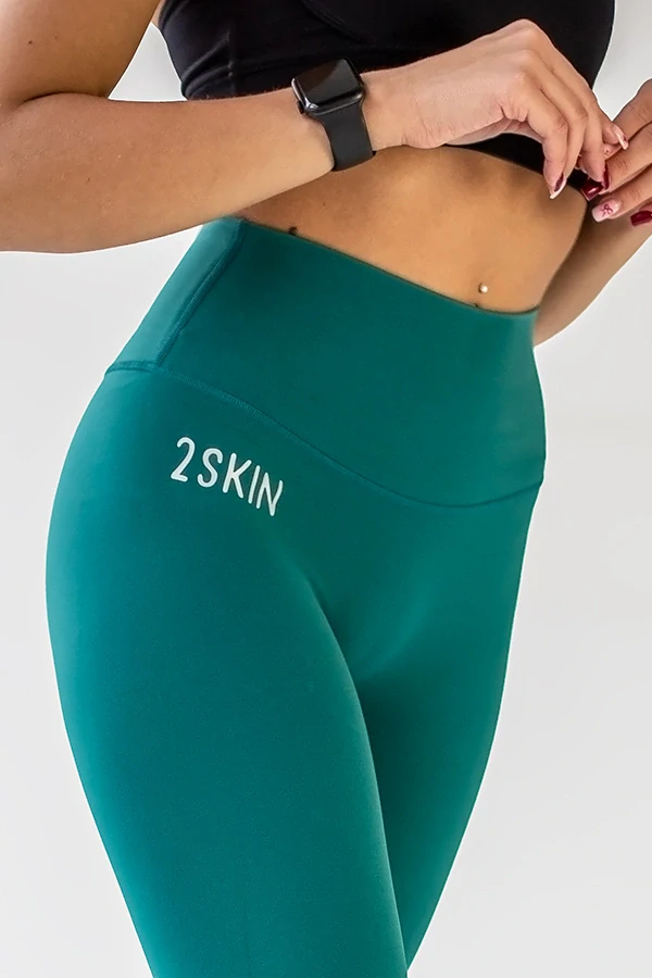 Legíny s vysokým pasem PILATES zelené