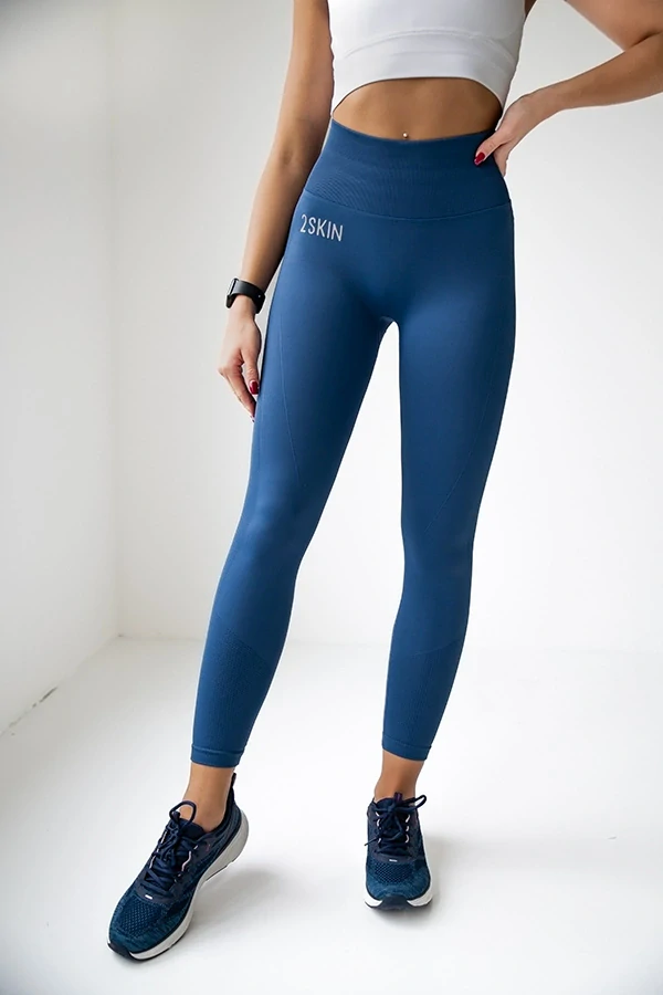 Bezešvé push up legíny tmavě modré LIFT